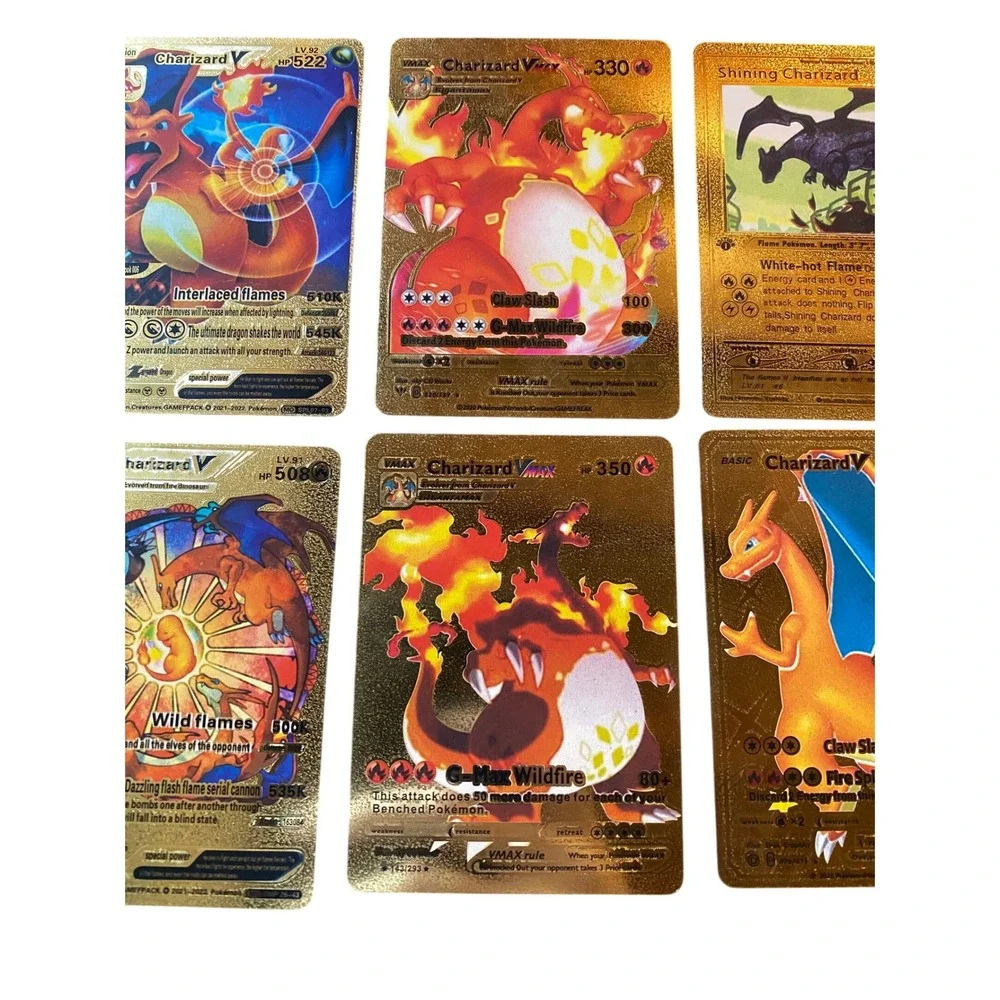 Fan Art Lot‎ of 6 Pokemon Gold Charizard VMAX V Shining V Card